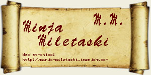 Minja Miletaški vizit kartica